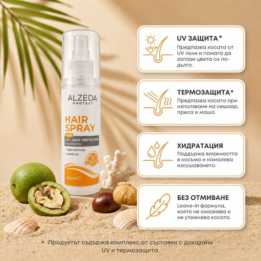 Спрей за коса ALZEDA Protect с UV и термозащитни съставки