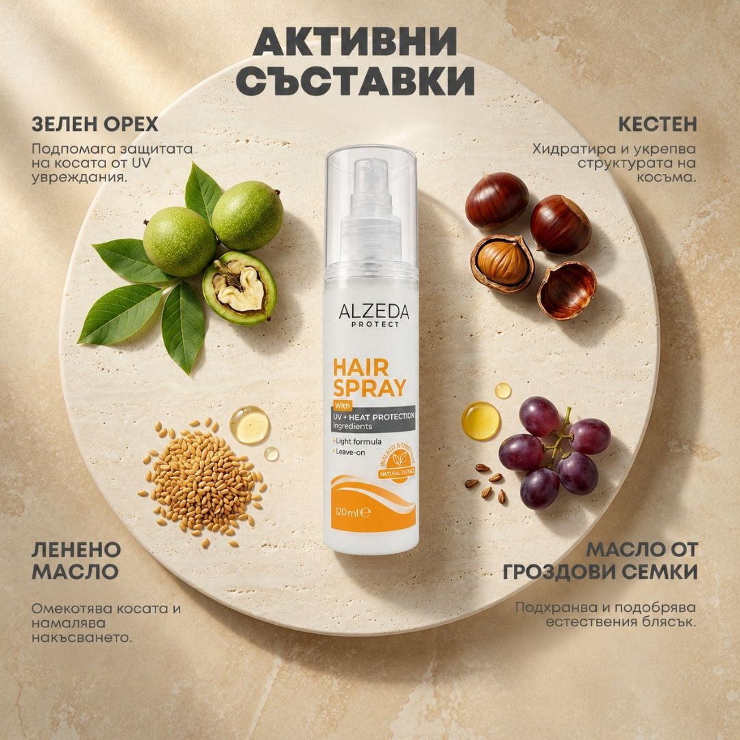 Спрей за коса ALZEDA Protect с UV и термозащитни съставки