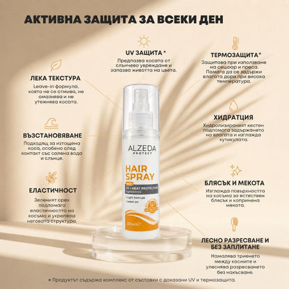 Спрей за коса ALZEDA Protect с UV и термозащитни съставки