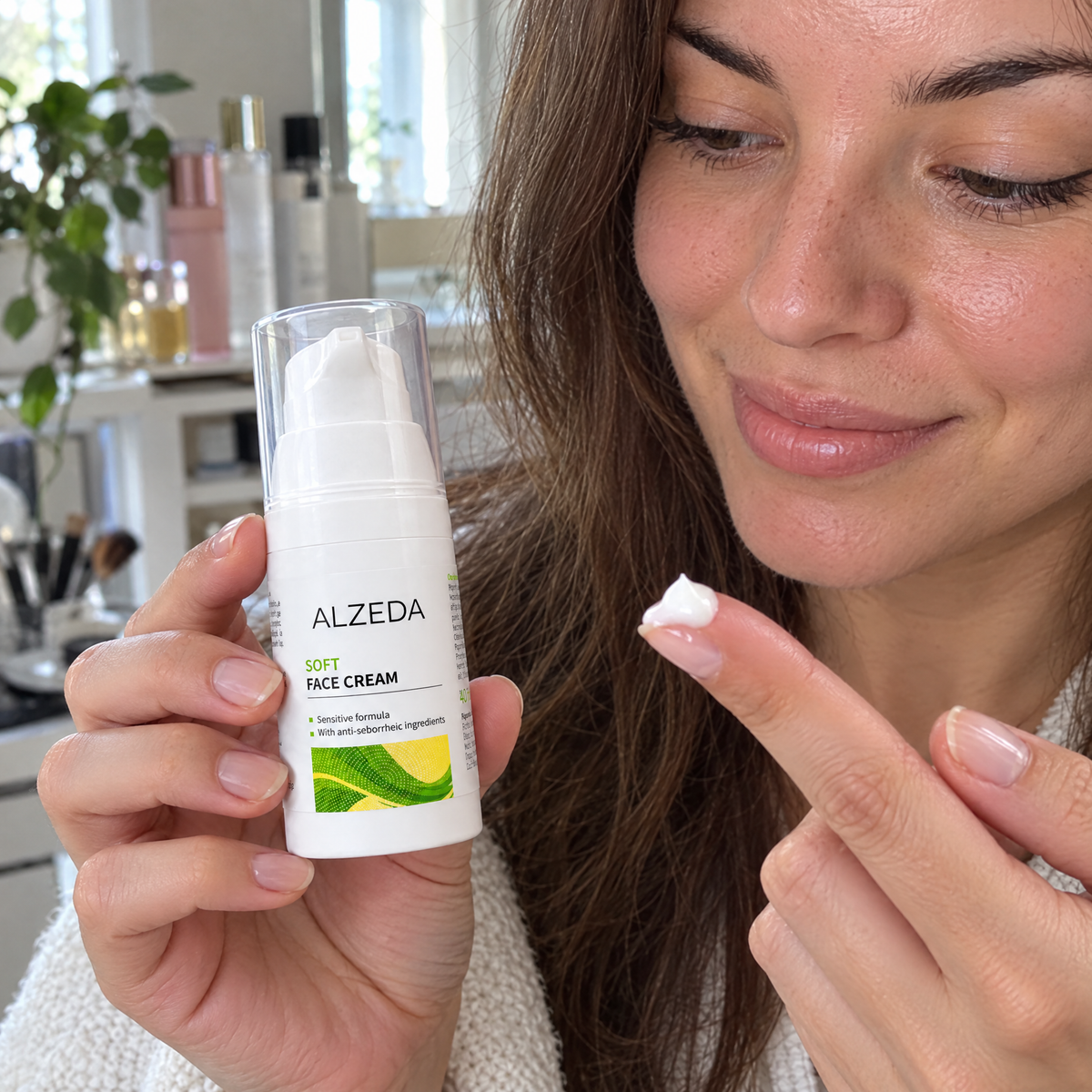 Жена нанася крема ALZEDA Soft